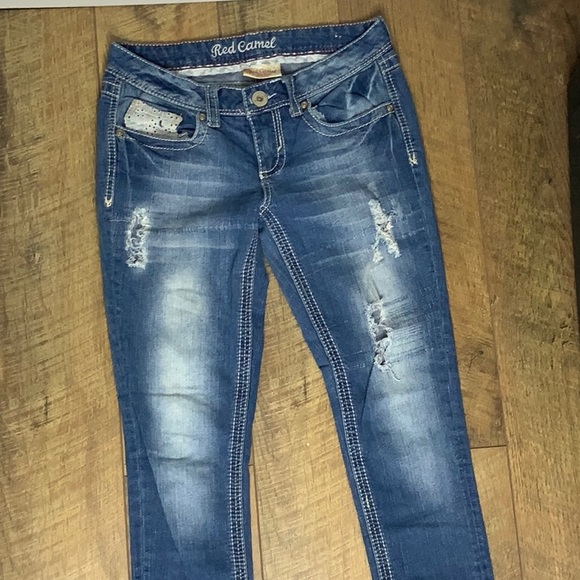 Red Camel distressed ripped jeans size 7 - Picture 3 of 6